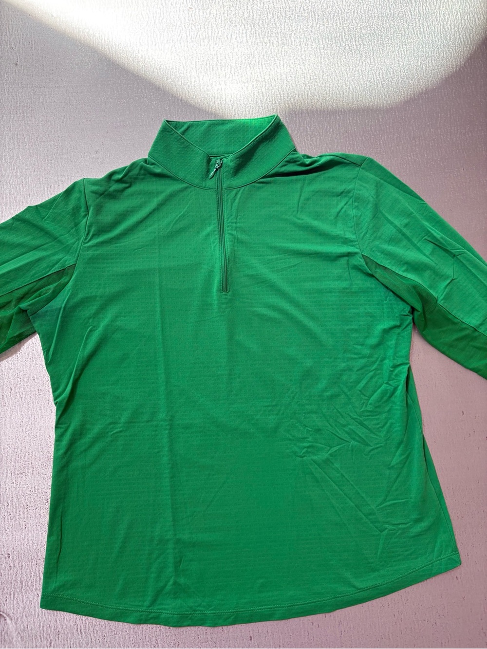 IBKUL Green Quarter-Zip Long Sleeve Top